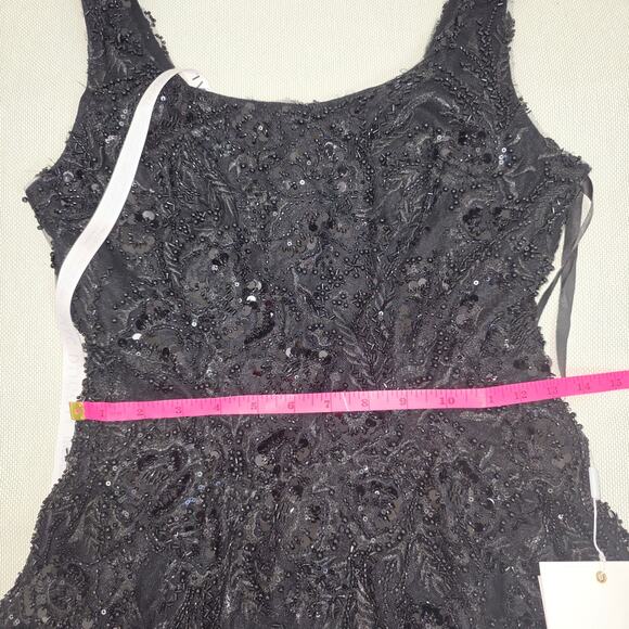 Mac Duggal Sleeveless Sequin Floral Appliqué Midi Dress Sz 2 NWT - Picture 8 of 10